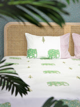 Extra Soft Percale Cotton Super King Handblock Print Bedsheet with 2 Pillow Covers