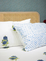 Extra Soft Percale Cotton Super King Handblock Print Bedsheet with 2 Pillow Covers