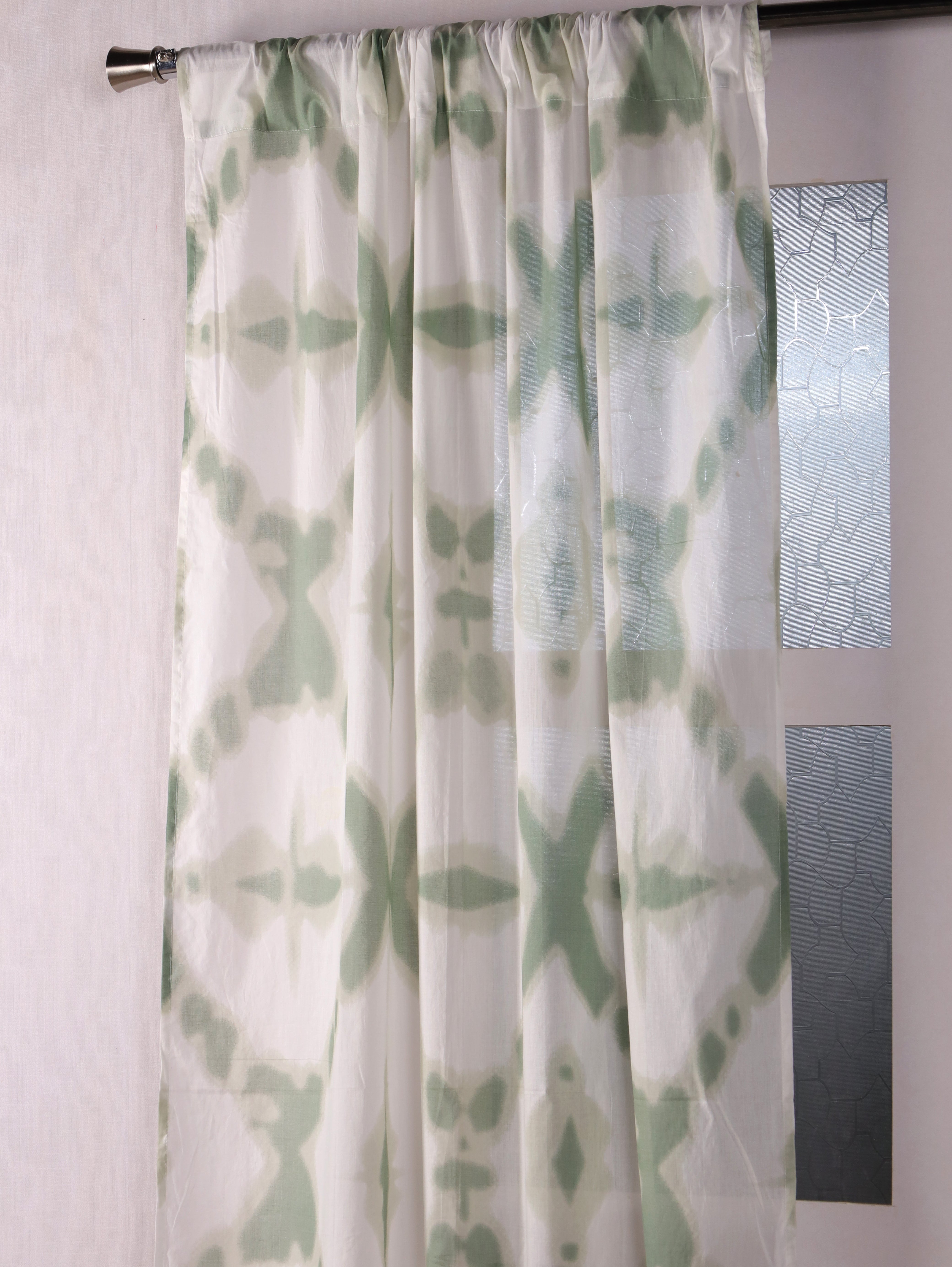 Cotton Ethnic motifs Transparent Curtains - Set of 2 - 7X4 feet