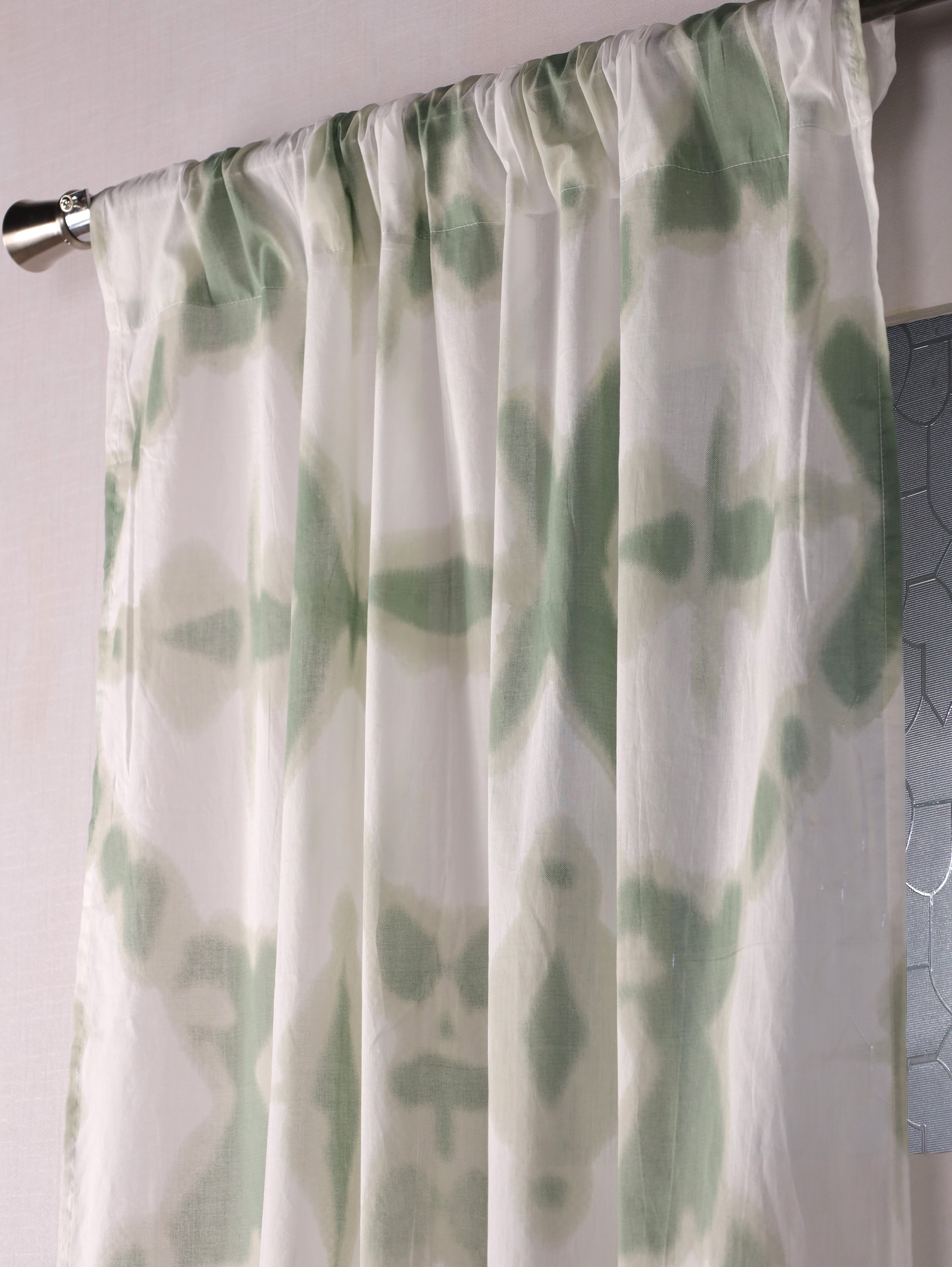 Cotton Ethnic motifs Transparent Curtains - Set of 2 - 7X4 feet