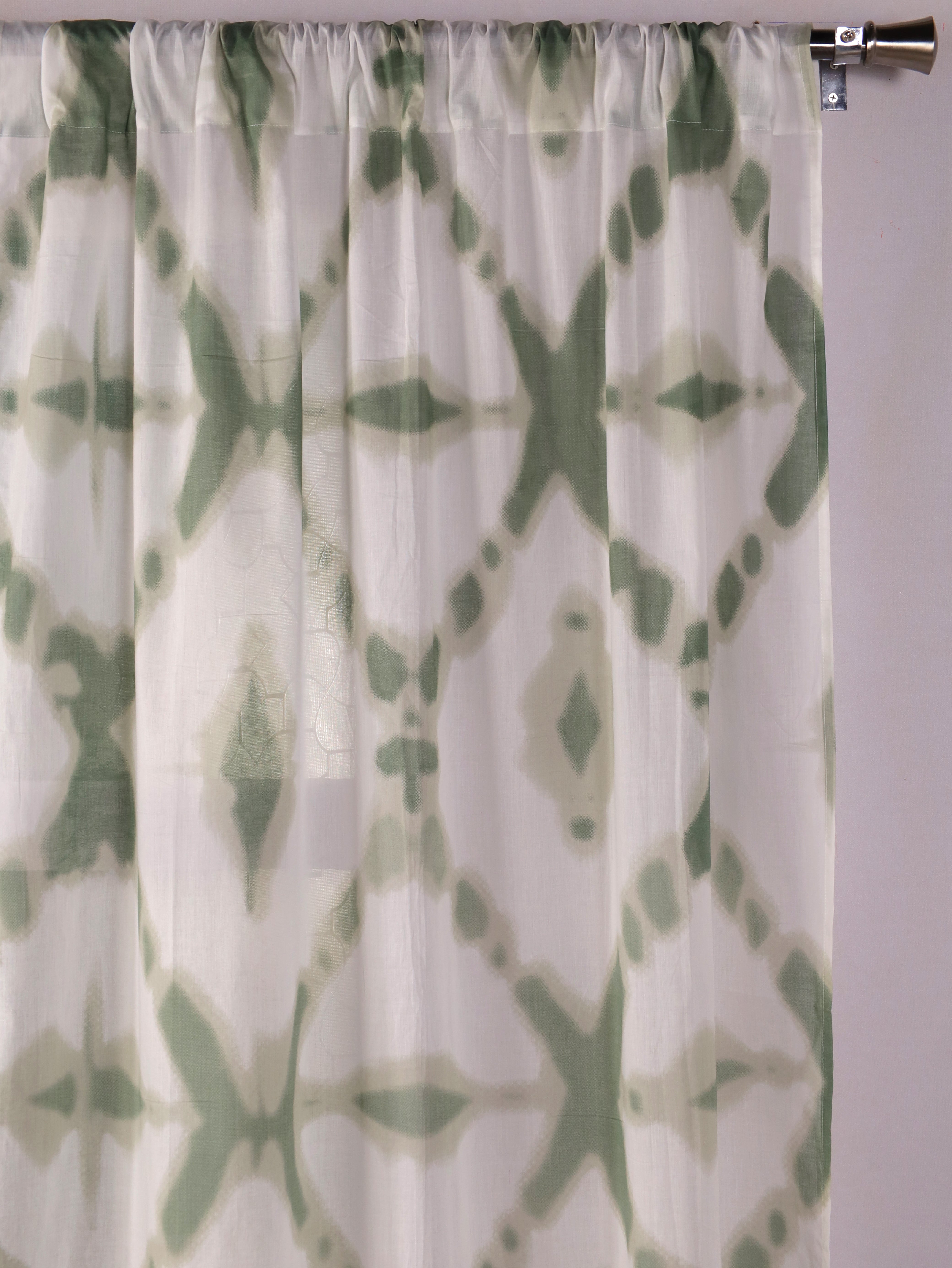 Cotton Ethnic motifs Transparent Curtains - Set of 2 - 7X4 feet