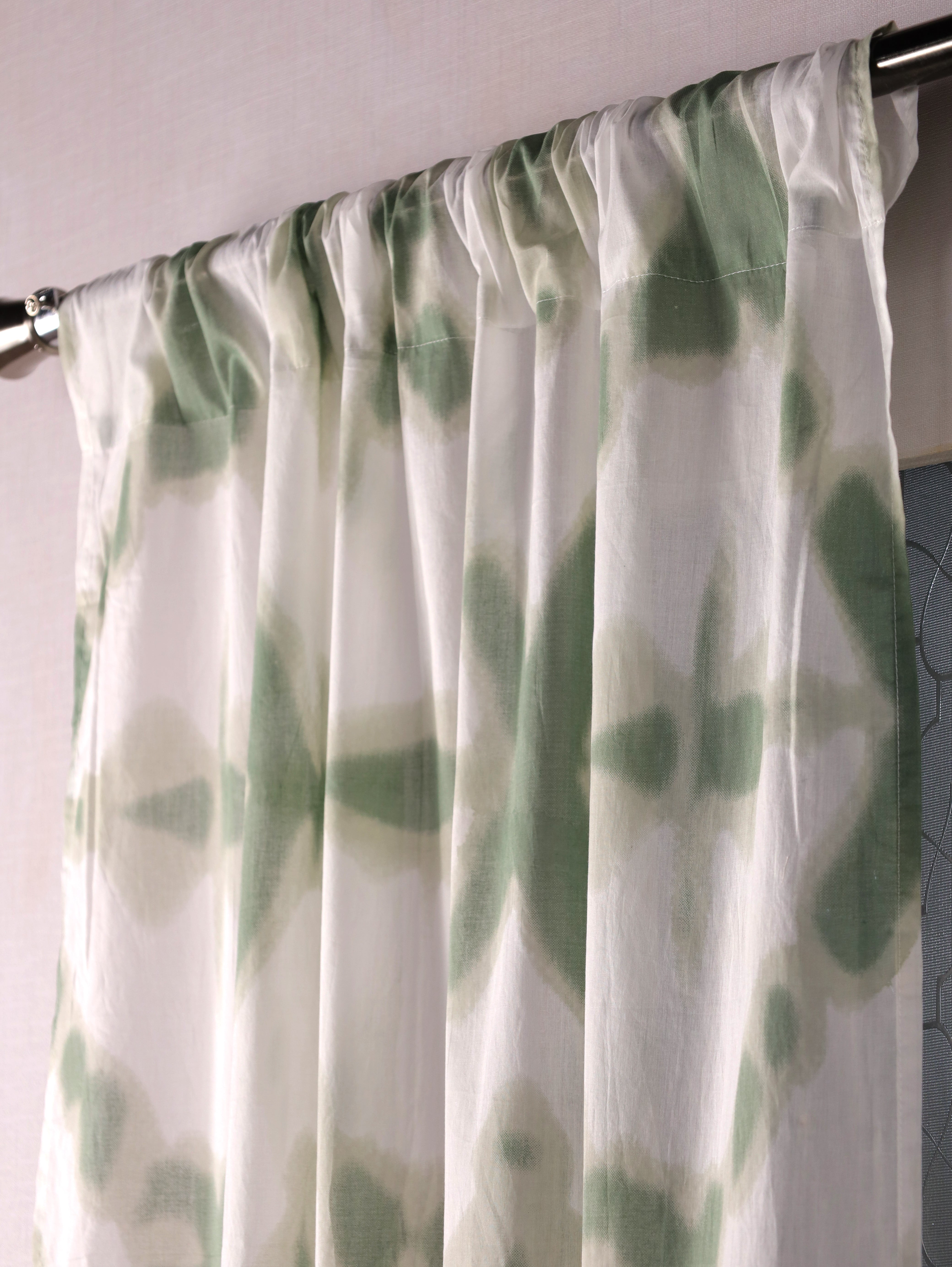 Cotton Ethnic motifs Transparent Curtains - Set of 2 - 7X4 feet