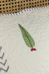 Handblock Printed Reversible Paani Jaal Quilted Bedcover with 2 Pillow Covers