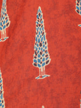 Mughal Print on Red Cotton Shirt Set for Women