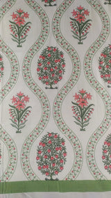 Extra Soft Percale Cotton Double King Floral Print Bedsheet with 2 Pillow Covers