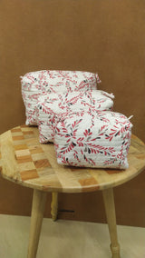 Set of 3 cosmetic bag/pouches with waterproof lining