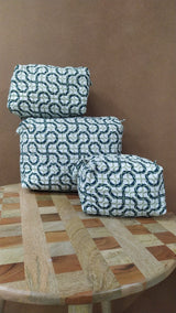 Set of 3 cosmetic bag/pouches with waterproof lining