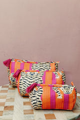 Set of 3 cosmetic bag/pouches with waterproof lining
