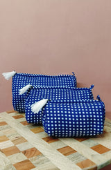 Set of 3 cosmetic bag/pouches with waterproof lining