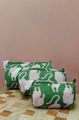 Set of 3 cosmetic bag/pouches with waterproof lining