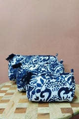 Set of 3 cosmetic bag/pouches with waterproof lining