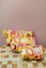 Set of 3 cosmetic bag/pouches with waterproof lining
