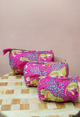 Set of 3 cosmetic bag/pouches with waterproof lining
