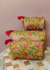 Set of 3 cosmetic bag/pouches with waterproof lining