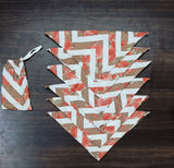 Drawstring bag with 6 hand block printed cotton table napkins