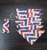 Drawstring bag with 6 hand block printed cotton table napkins