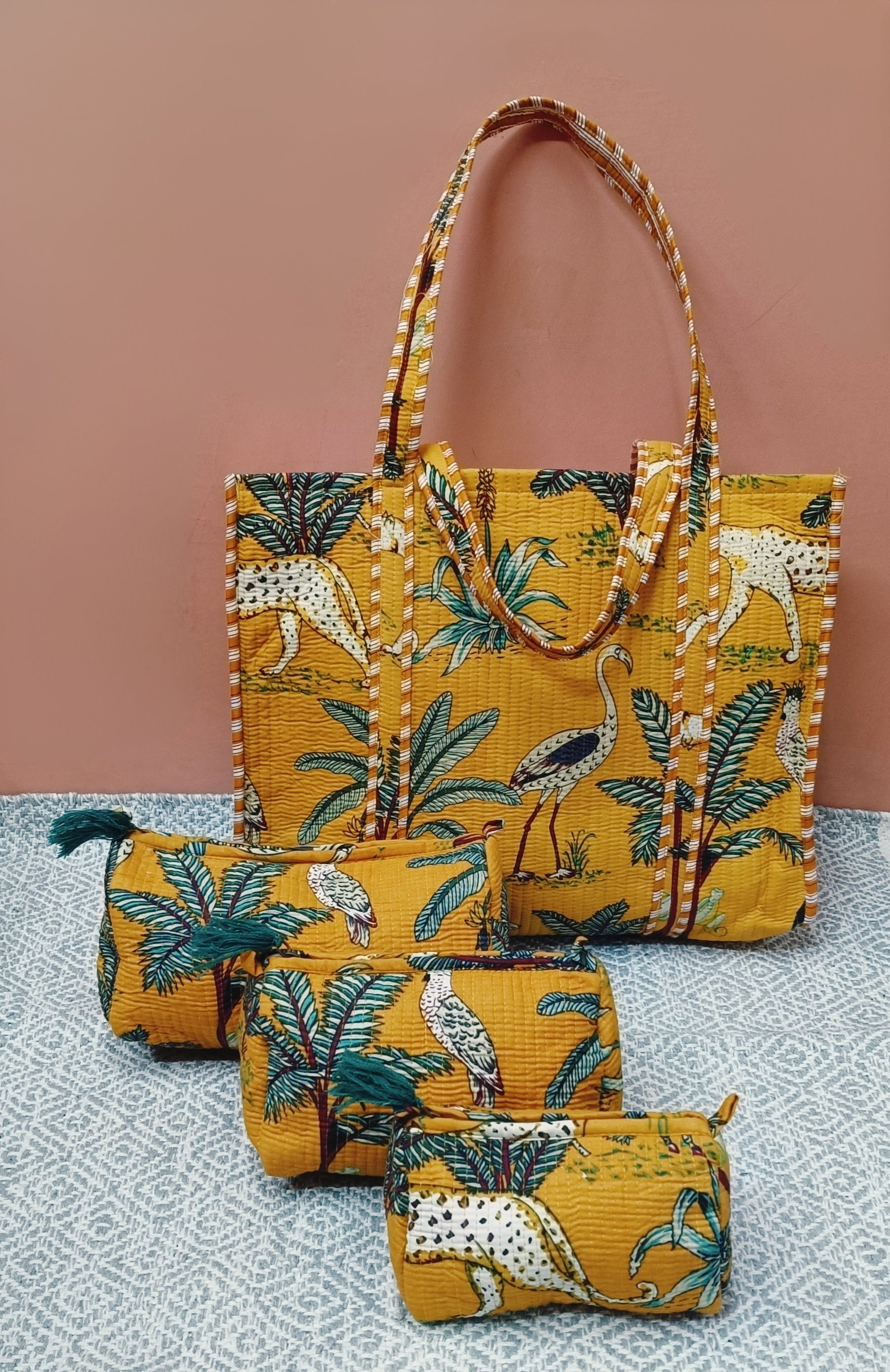 Diwali Gift Box – Stylish Tote Bag with 3 Coordinated Utility Pouches