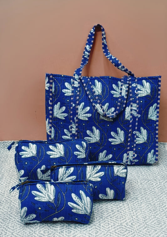 Tote Bag with set of 3 Pouches