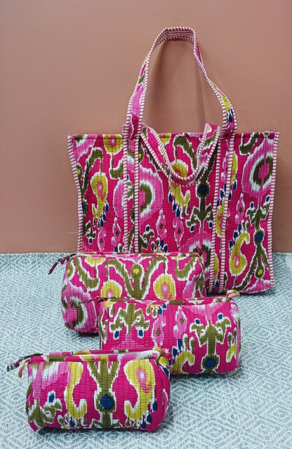 Tote Bag with set of 3 Pouches