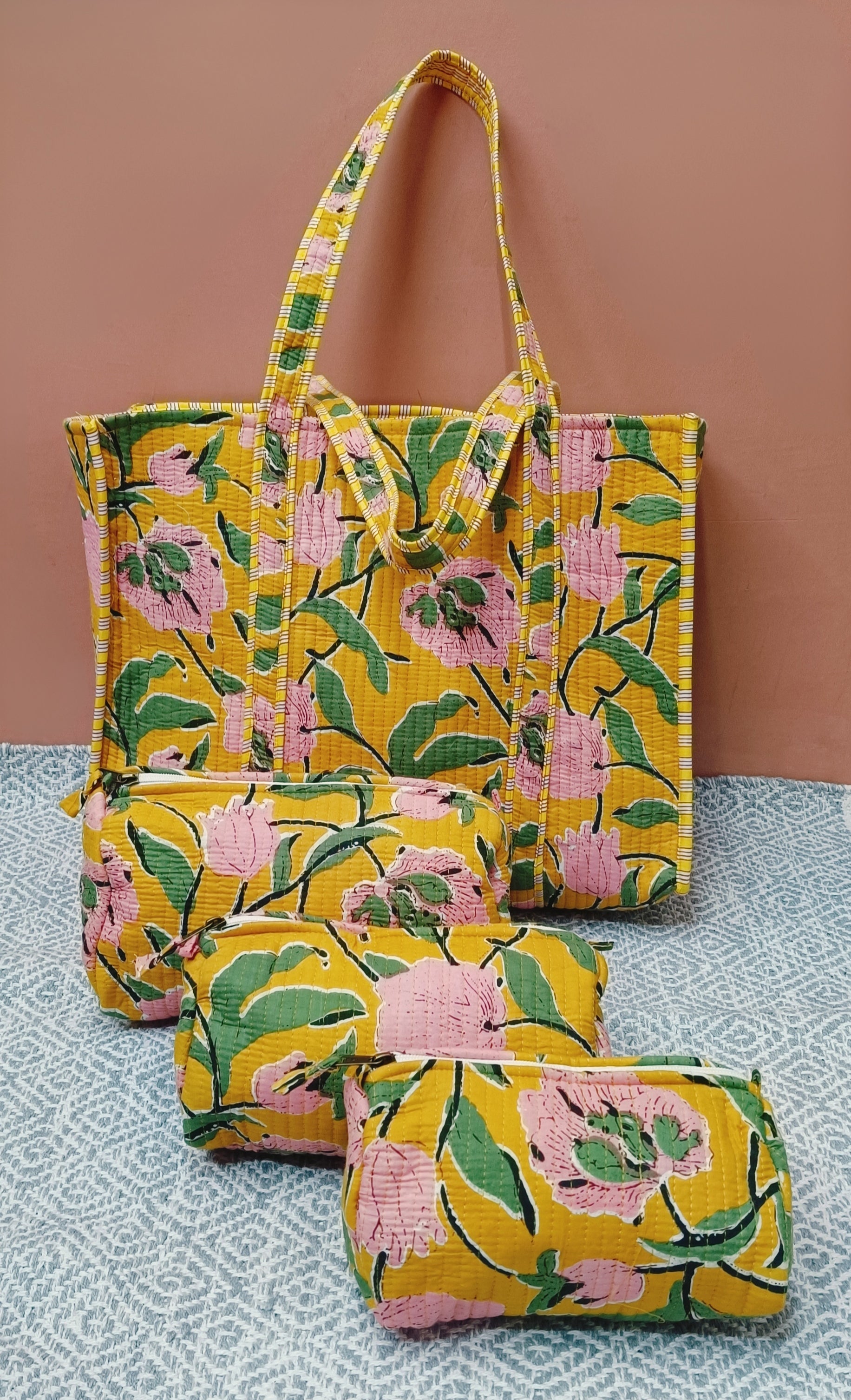 Diwali Gift Box – Stylish Tote Bag with 3 Coordinated Utility Pouches