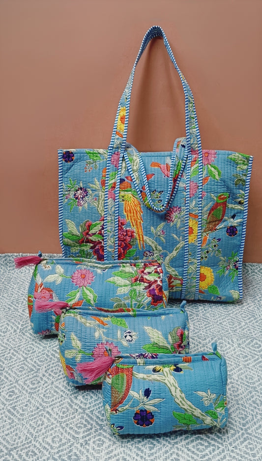 Tote Bag with set of 3 Pouches