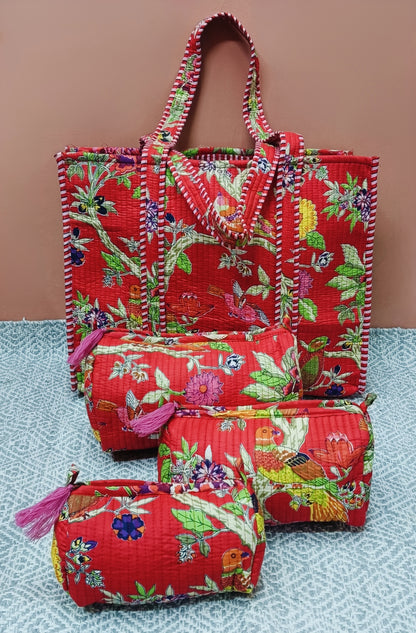 Tote Bag with set of 3 Pouches