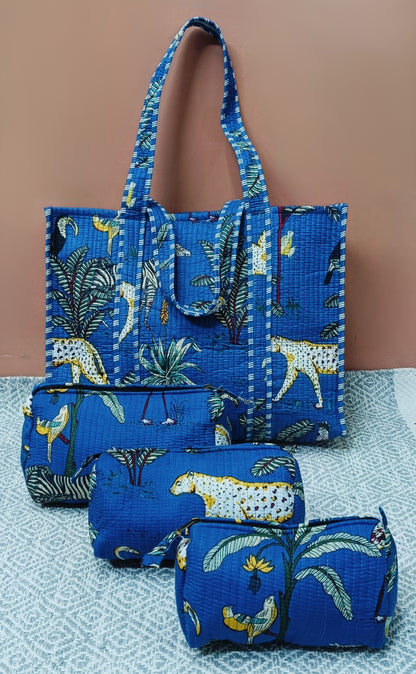 Tote Bag with set of 3 Pouches