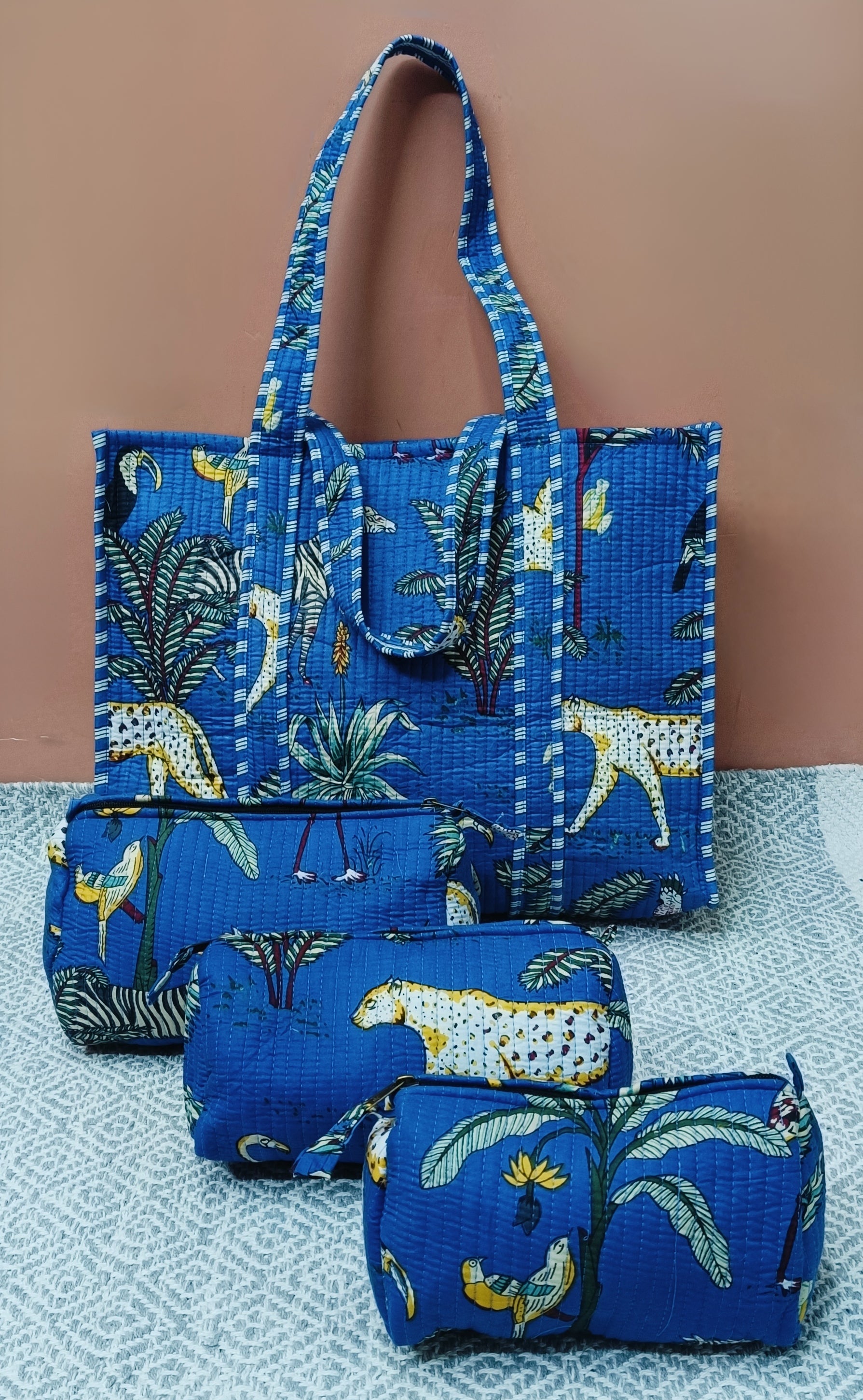 Diwali Gift Box – Stylish Tote Bag with 3 Coordinated Utility Pouches