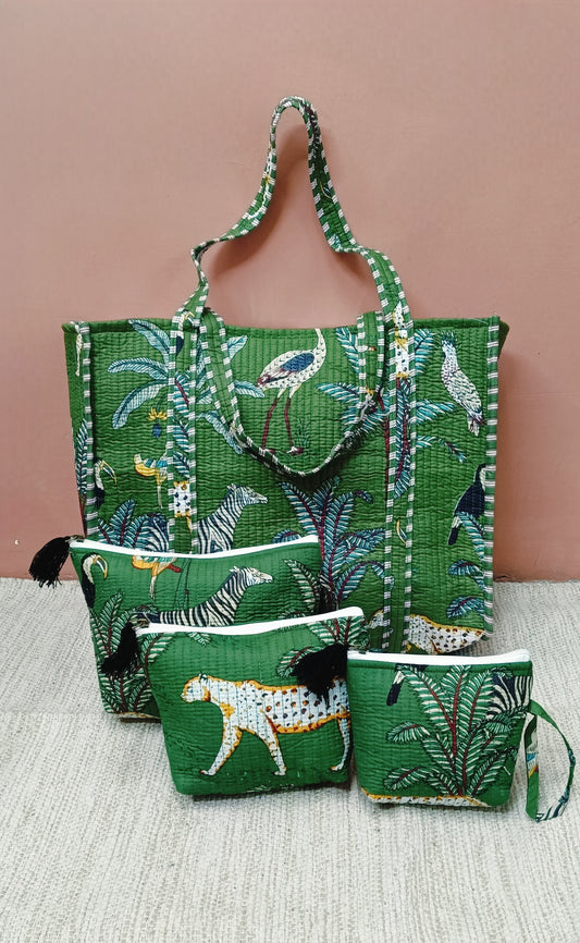 Tote Bag with set of 3 Pouches