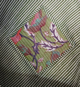 Handblock Printed Quilted Tote Bag without zip/button 17x18x 6 inches
