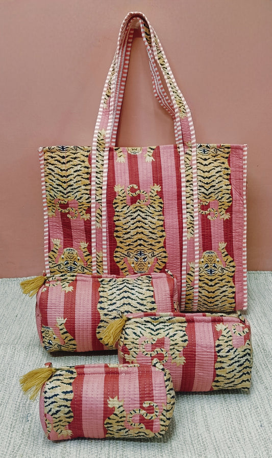 Tote Bag with set of 3 Pouches