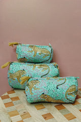Set of 3 cosmetic bag/pouches with waterproof lining