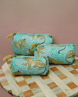 Set of 3 cosmetic bag/pouches with waterproof lining