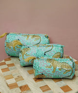 Set of 3 cosmetic bag/pouches with waterproof lining