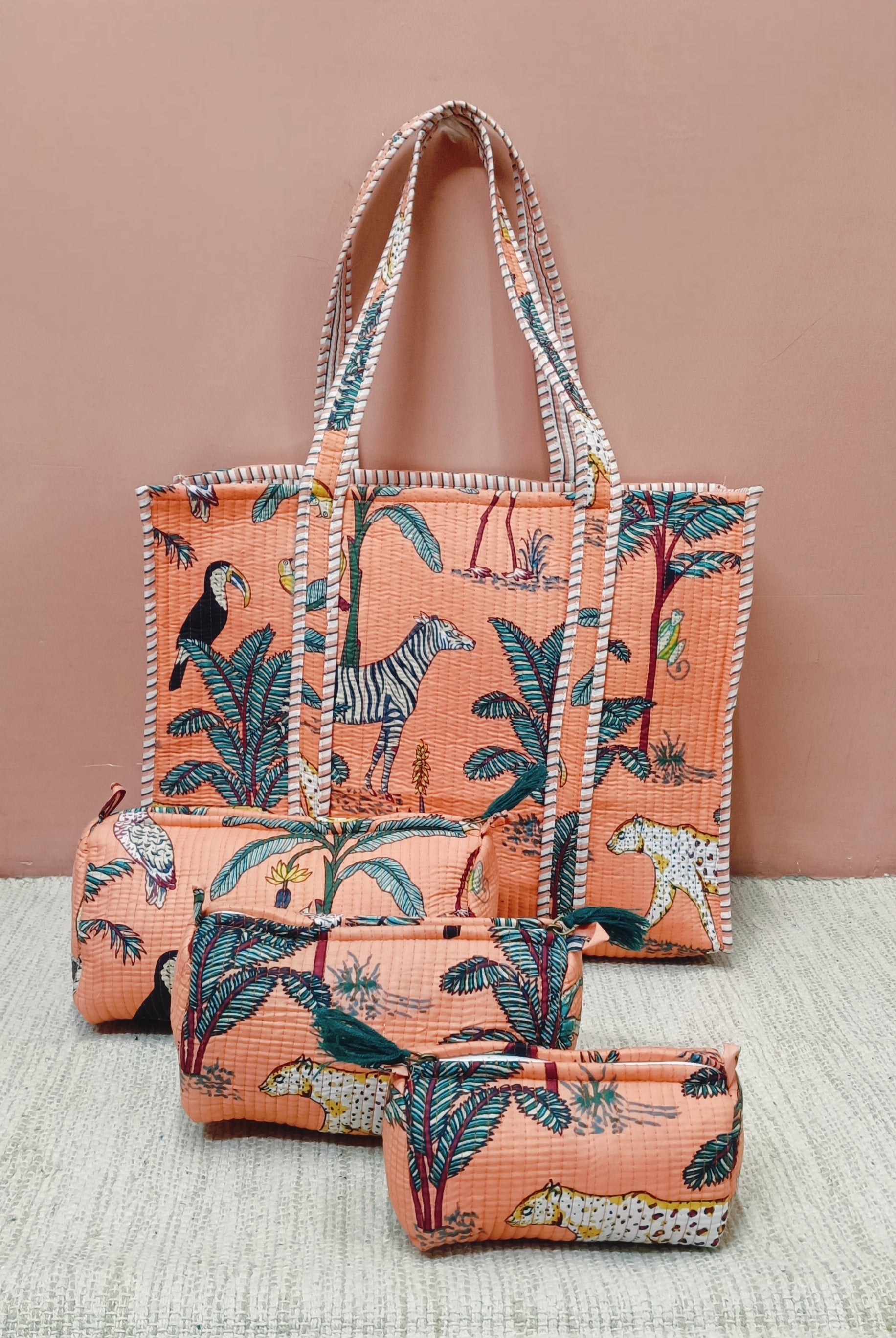 Tote Bag with set of 3 Pouches