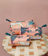 Set of 3 cosmetic bag/pouches with waterproof lining