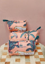Set of 3 cosmetic bag/pouches with waterproof lining