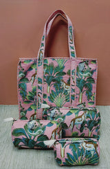 Cotton Tote Bag with Zip & Pouch Combo