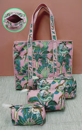 Cotton Tote Bag with Zip & Pouch Combo
