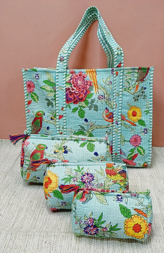 Tote Bag with set of 3 Pouches