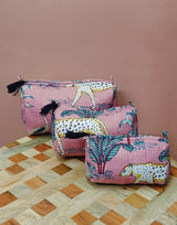 Set of 3 cosmetic bag/pouches with waterproof lining