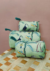 Set of 3 cosmetic bag/pouches with waterproof lining