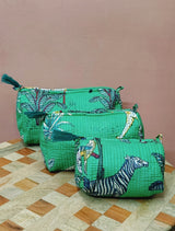 Set of 3 cosmetic bag/pouches with waterproof lining