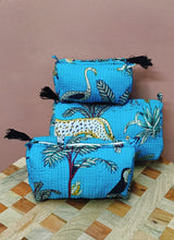 Set of 3 cosmetic bag/pouches with waterproof lining