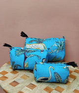Set of 3 cosmetic bag/pouches with waterproof lining
