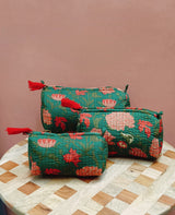 Set of 3 cosmetic bag/pouches with waterproof lining