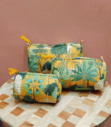 Set of 3 cosmetic bag/pouches with waterproof lining
