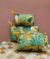 Set of 3 cosmetic bag/pouches with waterproof lining
