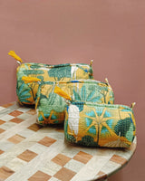 Set of 3 cosmetic bag/pouches with waterproof lining