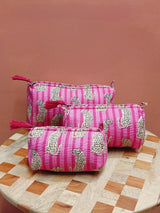 Set of 3 cosmetic bag/pouches with waterproof lining